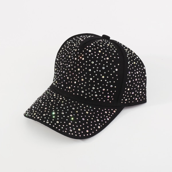 Justerbar Andas Rhinestone cap Bling Paljetter svart