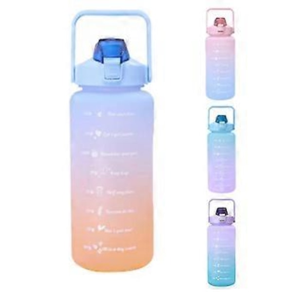 2000ML Sports Vandflaske Gradient Farve Stor Kapacitet Vandflaske blue