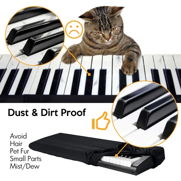 Piano Keyboard Dammskydd, 61 Tangenter Piano Music Keyboard Cover, S