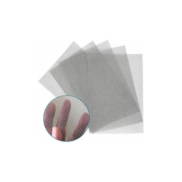 5-pakkaus 304 ruostumattomasta teräksestä kudottua metalliverkkoa, ilmaverkko 11,8\" x 8,2\"