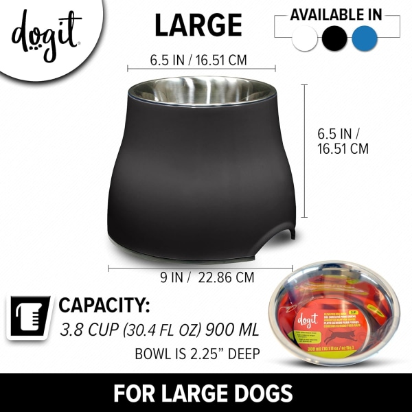 2-i-1 Ophøjet Skål/Skål, Sort, 860 ml