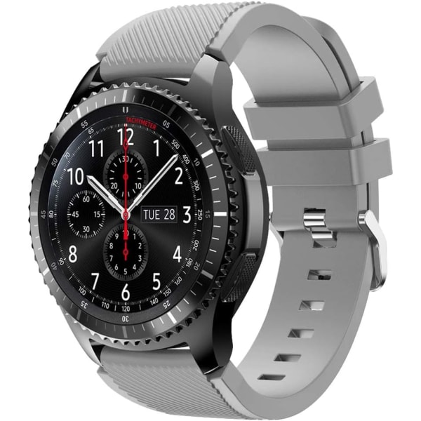 Harmaa ranneke yhteensopiva Samsung Gear S3 Frontier/Gear S3 Class -kellojen kanssa