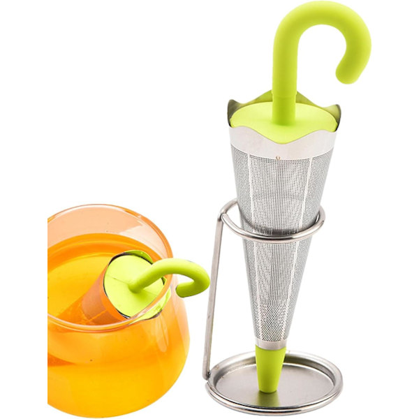 Löst te-sil | Återanvändbar paraply te-infuser med droppbricka