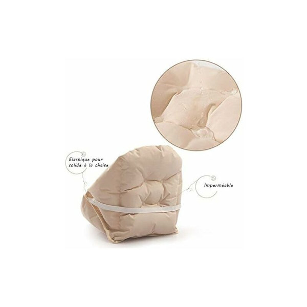 Stolepude med ryglæn Sædeskal Armlæn Blød Fløjl Vandafvisende Elastisk til Stol Rattan Halm Have Beige 40 40 48cm
