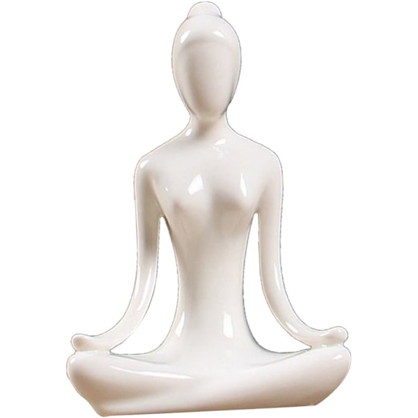 Zen Skulptur Figur Yoga Tänkare Staty Trädgårds Prydnad Hem C