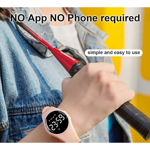 Fitnessaktivitetsspårare, ingen app ingen Bluetooth, 1 timmes laddning för