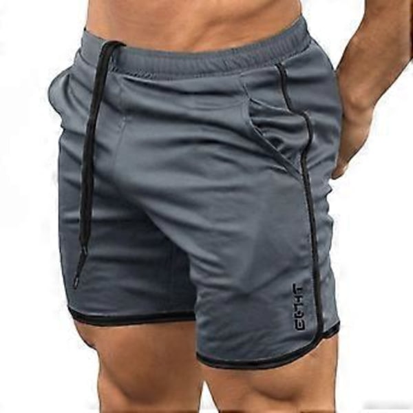 Träningsshorts för män Gymshorts Träning Bodybuilding Gym Sport Herr Casual Kläder grey 02 M