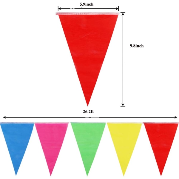 26.2ft 140st färgglada flaggvimplar Multicolor Rainbow Vimplar B