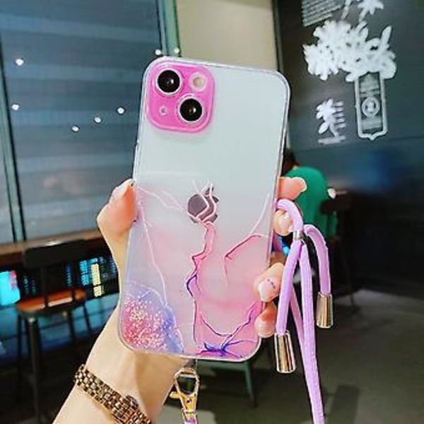 Marmor Mönster TPU Skal För iPhone 13 Pro Pink