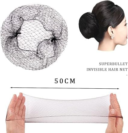 40 stk. sorte, hårnet, usynlige chignon net elastiske kant Mes