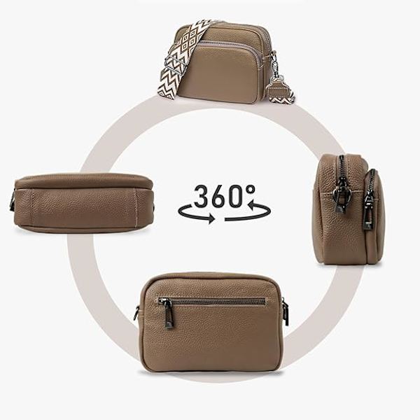 1 st Kvinnors Axelväska, Liten Äkta Läder Messenger Bag för