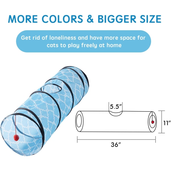 Kat indendørs kattetunnel, kattetunnelrør Kat foldbart legetøj, kat