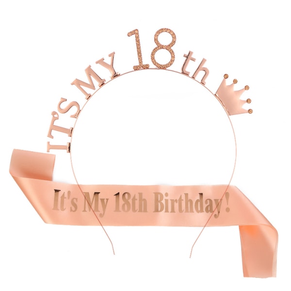 Happy Birthday-hårbandset (\"Det är min 18:e födelsedag\"), gyllene R