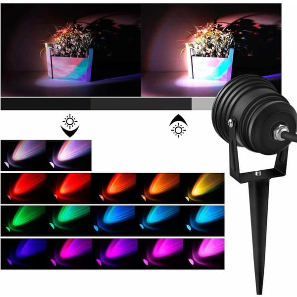 2 kpl RGB maapiikki valo 10w Musta 12V Ulkokäyttöön Vesi