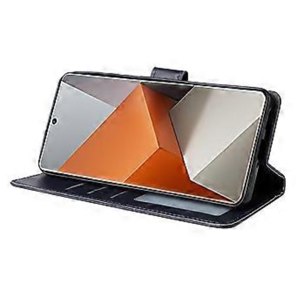 Til Xiaomi Redmi Note 13 Pro+ 5G Etui PU Læder Stand Telefon Cover med 3 Kort Slots Style E