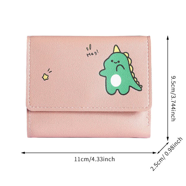 Trifold Snap Wallet Dame Kort Studerende Multi Kort Kortholder Pung - Lys Pink