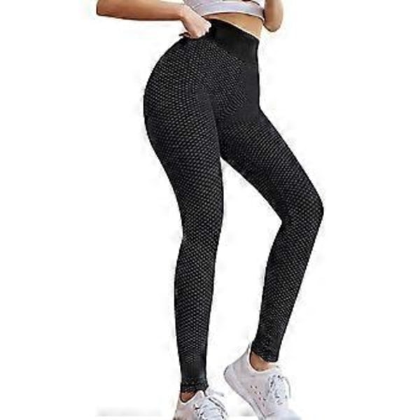 Bubbel-leggings för kvinnor, höjer rumpan, motverkar celluliter, hög midja, tränings-tights med magkontroll för yoga (stil678)