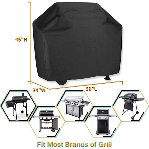 Grillöverdrag 145 x 61 x 117 cm BBQ Skydd Vattentätt BBQ C