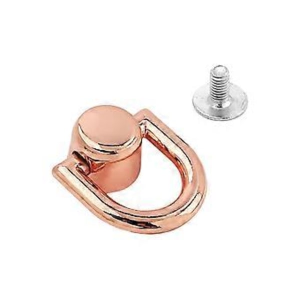 Roterbara Kulor D-ringar Nitar För Läder Axelväska Handväska Och Ryggsäck Bälte Dekoration Metall Hantverk Tillbehör Roséguld Rose Gold