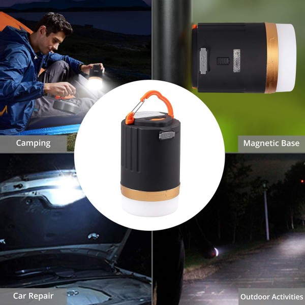 LED campinglampa med justerbar ljusstyrka, vattentät camping