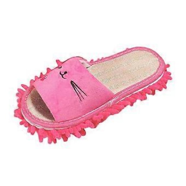Söpöt Pölymoppitossut Unisex Pölylattian Puhdistustyökalu Kylpyhuoneeseen Makuuhuoneeseen (Ruusunpunainen) Rose Red