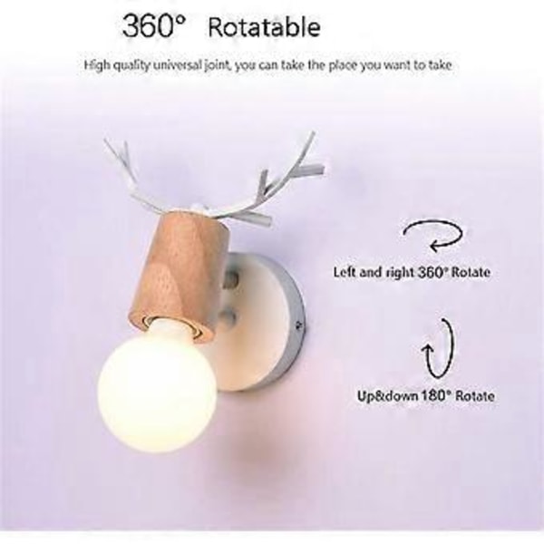 E27 Vegg Vegglampe Barnas Deco Juledekorasjon Gevir Cerf Belysningslampe For Soverom, Stue, Korridor, Trapper.