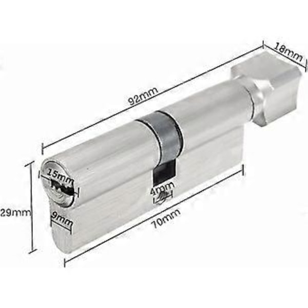 Sylinder 70mm*29mm Sikkerhetslås Sylinder Hjem Sylinderlås Knapp Ytterdør Inngangsdør Lås Sylinder Euro Lås Profil Sylinder, 2 stk