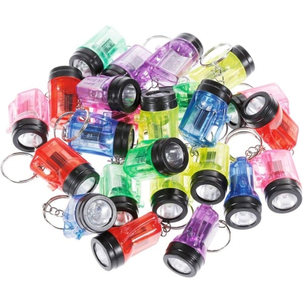 24 mini LED-lommelykt nøkkelringer, bærbar batterilommelykt cha
