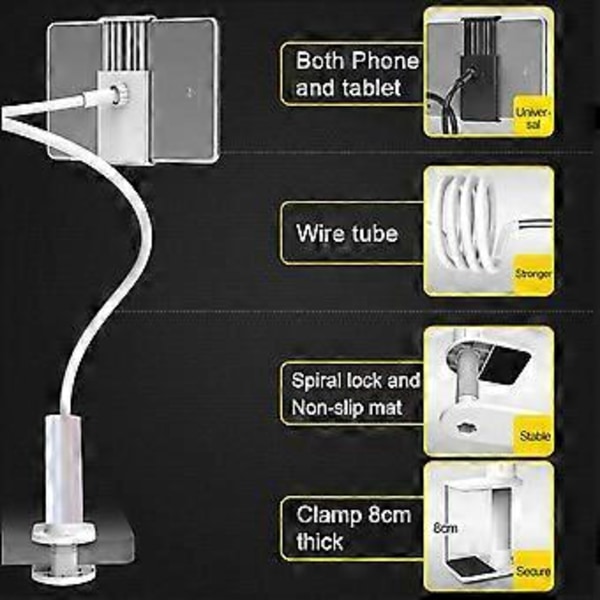 360 Seng Bord Skrivebord Holder Feste Stativ For iPhone Nettbrett Mobiltelefon DE