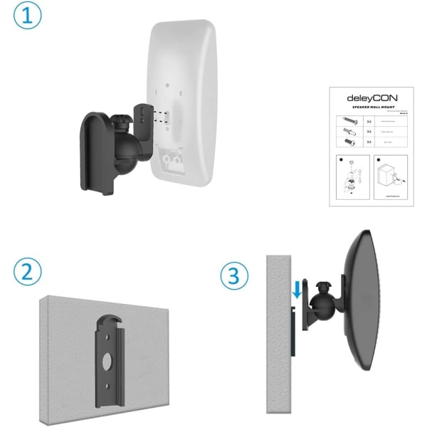 2X Universal Højttaler Vægbeslag Boks Fiksering Rotation + Tilt Resi