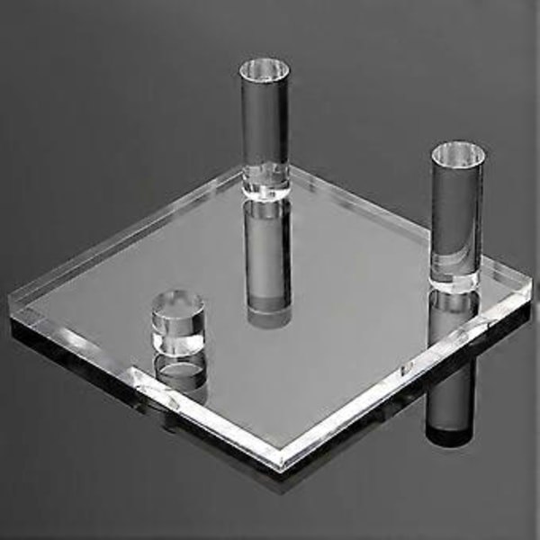 4 Stk. Akryl Display Staffelier til Stenmineraler og Små Bøger Fossiler Koralholder Elegant Kontorbordsorganisatorer M M