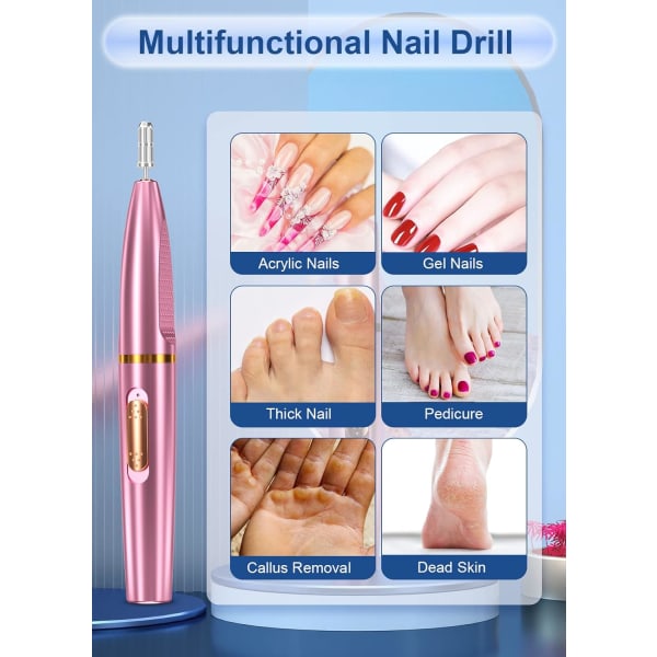 Professionell elektrisk nagelfil, gel nagelfil, manikyr och Ped