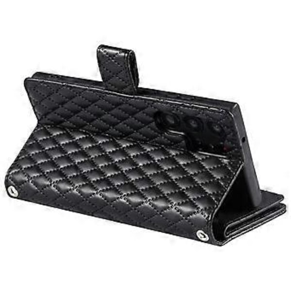 Stil 012 för Samsung Galaxy S23 Ultra Fodral PU Läder Dragkedja Plånbok Telefonskal med Handledsrem Style A