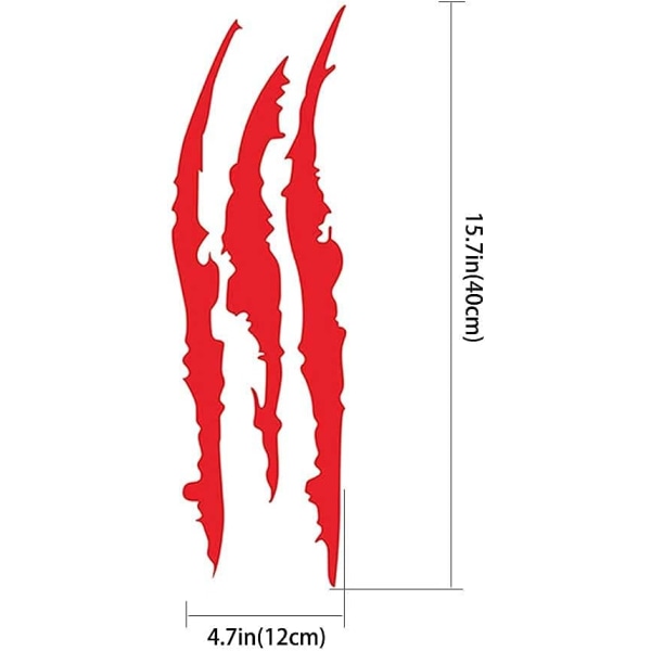 5 ST Claw Marks Dekal 16 x 5 tum röd bildekal (röd)