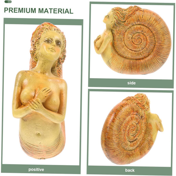 Sjöjungfru Ornament Fairy Dekorationer Gräsmatta Statyer Bil Ornament Naut