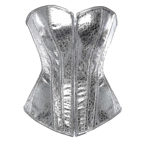 Punk Style Push Up Dame Slankende Body Overbust Shapewear Gotisk Kunstlæder Bustier Korset Læder Natklub Sexet Korsett 2797 Guld.XL. XL
