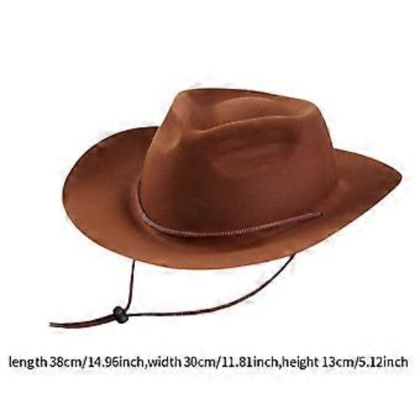 Cowboyhatt för barn, solskyddshatt för fiske, scenframträdanden, camping (mörkbrun) Dark Brown