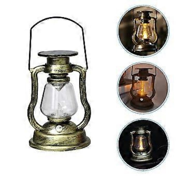 1 st Dekorativ Solcellsdriven Fotogenlampa Retro Handhållen Lykta Utomhuslampa Ornament