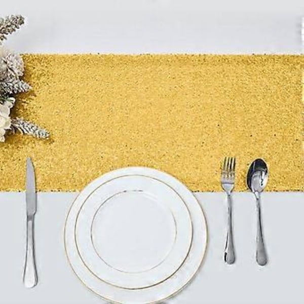 Bordflagg Glitter Bryllup Glitter Bordflagg For Bryllupsfester 12x71 Tommer I Et Utvalg Av Farger Gold