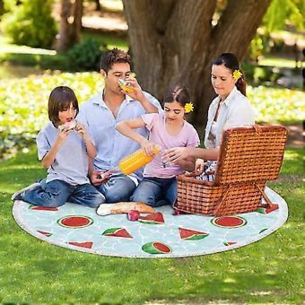 Rundt Printet Mikrofiber Strandhåndklæde Super Let Farverigt Badehåndklæde Sandtæt Strandtæppe Strandmåtte Multifunktionelt Håndklæde