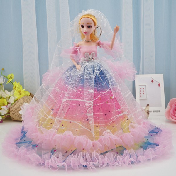 Yksi (vaaleanpunainen, korkeus 40 cm) kangasnukke lasten lelu, Barbie Princes