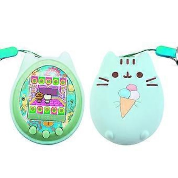 Silikonfodral Skyddande Skal Resefodral Förvaring och Skyddsskal för Tamagotchi On 4U+ PS för m!x iD L Grön Green