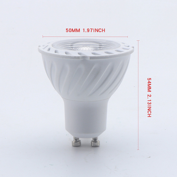 COB GU10 LED-pære Varmt Hvit 3000K, 5W 38° Strålevinkel, 45W Halogen