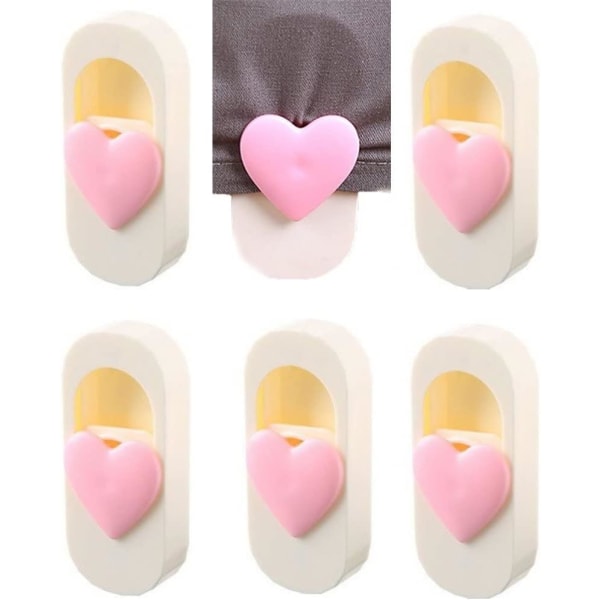 6 stk rosa stil 2 dynetrekk klips dynetrekk klips hjerte anti-run