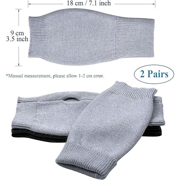 Grå 2 Par Fingerlösa Vantar K cashmere handledsvärmare Termisk Gl