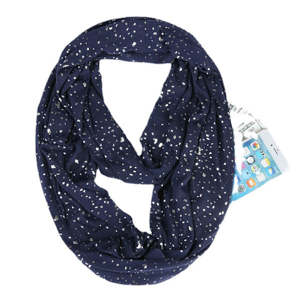 Silver dot navy blue vacker och glänsande halsduk, färggradient, s