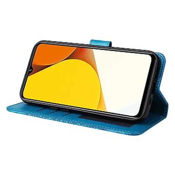 Solros Läder Telefonfodral För vivo Y35 4G / Y22s / Y22 Blue