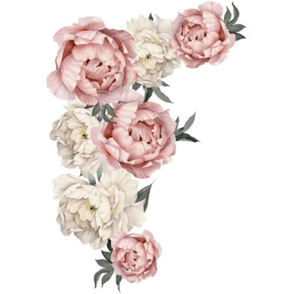 Blomväggsdekaler Vattenfärgsrosor Dekorativa Pionblommor
