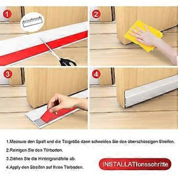 2 kpl Tr-vedonesto, oven tiiviste ulko- ja sisäoviin, oven pohjatiiviste, pöly- ja melueristys, säänkestävä vedonestoeriste, 1-4/5\" L x 37\"