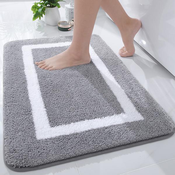 Halksäker Badmatta, Mjuk Mikrofiber Badmatta, Absorberande Lång Lugg